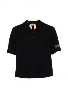 Вязаное поло на пуговицах Nº21, черный