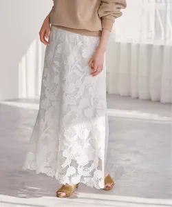 Юбка с кружевным узором в виде цветка Noble, цвет White