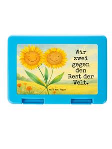 Mr. & Mrs. Panda Дизайн бенто-бокса в виде подсолнуха с надписью белого цвета