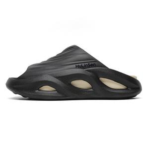 Mulinsen EVA нескользящие износостойкие шлепанцы унисекс черные бежевые, цвет Black Beige