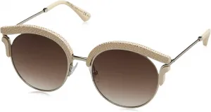 Солнцезащитные очки Jimmy Choo Lash/S PTF светло-золотисто-розовые Lash/S «Кошачий глаз», размер 53 мм, Silver