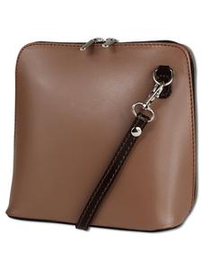Наплечная сумка Toscanto Umhängetasche, Schultertasche Leder taupe, braun ca. 17cm