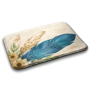 Коврик для ванной Tulup Federn und Blumen, 75x1x75 см, синий