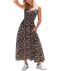 Женское пляжное платье макси с цветочным принтом Pick Me Up Cupshe, Black