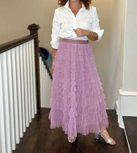 Юбка-ярус из тюля цвета лаванды WAY, лавандовый