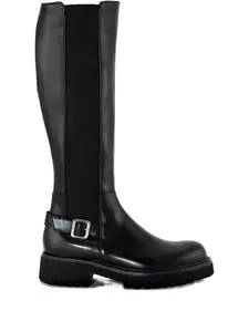 Кожаные ботинки с пряжками GUGLIELMO ROTTA, черный