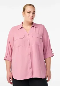 Блузка на пуговицах flash mit brusttaschen и 3/4 длины Zizzi, Foxglove