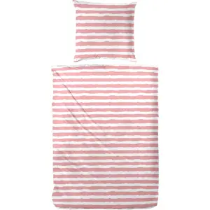 Постельное белье Primera «Постельное белье из хлопка в однотонную полоску» с современным узором в полоску, красный