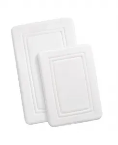 Антимикробный набор из 2 ковриков для ванной из пенополиуретана с эффектом памяти Truly Calm, белый