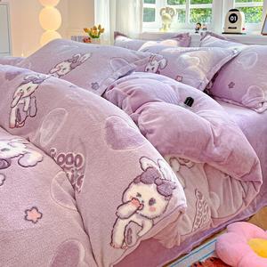 Disney Комплект постельного белья, 4 предмета, размер 220x240 см, простыня, цвет Aixin Tu (фиолетовый)