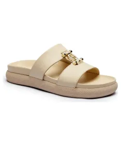 Кожаные тапочки Aigner, бежевый