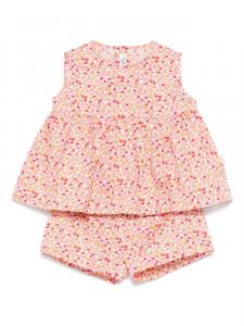 Il Gufo комплект из топа и шортов с цветочным принтом, розовый