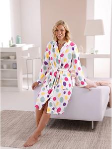 Witt Weiden Банный халат с принтом в бело-розовых тонах