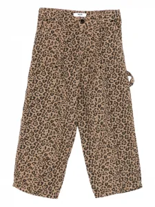 Брюки с леопардовым принтом MSGM Kids, нейтральный