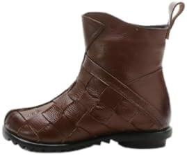 Женские ботинки на низком ходу из натуральной кожи с боковой молнией, мягкой противоскользящей подошвой, удобные для повседневной носки, поездок, прогулок и работы Netehadi, Brown