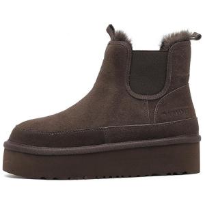 Женские зимние ботинки челси DAPHNE на платформе, кофейный