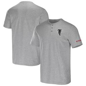 Мужская футболка Henley Atlanta Falcons из коллекции NFL x Darius Rucker от Fanatics Heather Grey Atlanta Falcons