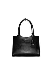 Midi Croco Black - элегантная женская сумка для ноутбука 14 дюймов, синтетическая, легкая, полностью укомплектованная Socha Business Bags, черный