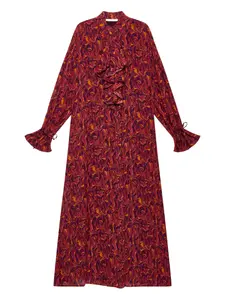 Платье Lily с воланами и цветочным узором в балетном стиле Maliparmi, красный