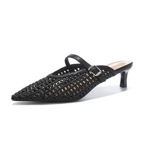 TATAYA Женские тапочки с закрытым носком на резиновой подошве, устойчивые к истиранию, черные, цвет Black