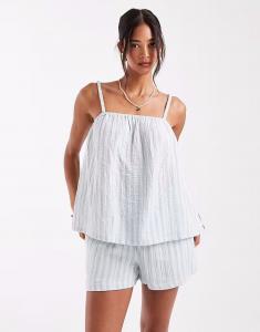 Комбинируемый хлопковый топ-комбинация в зеленую полоску Vero Moda