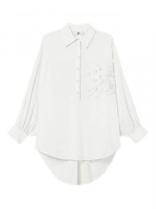 Рубашка с цветочной аппликацией TWINSET, белый