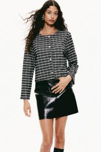 Блестящий кардиган из джерси со структурой H&M, черный