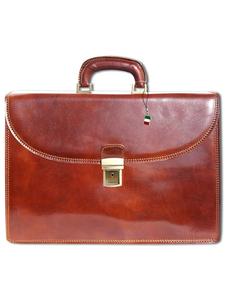 Наплечная сумка Florence Aktentasche, Businesstasche, Umhängetasche Leder braun ca. 40cm