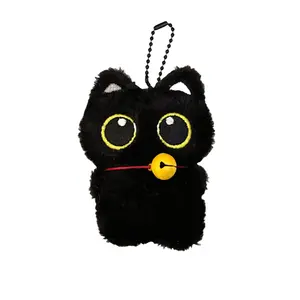 Cute Chip Милая шарф маленький черный кот куклы плюшевый кулон 8см высота