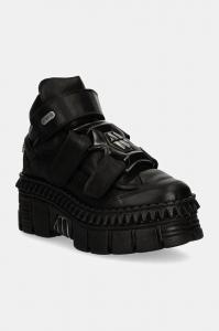 Кожаные кроссовки CRUST NEGRO NEGRO + TOWER CASCO NEGRO New Rock, черный