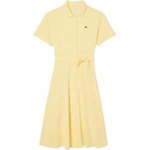 LACOSTE Желтое женское платье с короткими рукавами