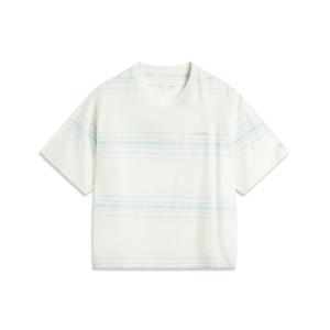 LINING Футболка Women's Ivory/Light Sky Blue Stripes