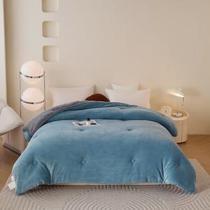 Yalu Одеяло зимнее утепленное 150х200 см, вес ~2 кг, двусторонний флис, цвет Iron-On Painting - Blue + Gray