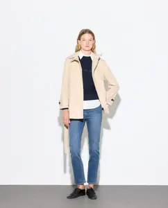 Женский короткий гладкий плащ Woman El Corte Inglés, бежевый