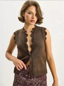 Bianco Lucci Вязаный жилет в цвете мокко