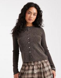 ONLY компактный вязаный кардиган коричневого цвета