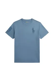 Футболка с вышивкой Big Pony Polo Ralph Lauren Kids, синий