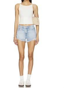 Джинсовые шорты Gigi Low Rise Cut Off в стиле кэжуал с эффектом потертости PISTOLA, Leisure Distressed