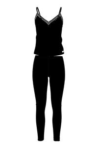 Пижама с кружевным модалом Tommy Hilfiger, черный