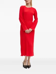 Платье миди с длинными рукавами NEVER FULLY DRESSED, красный