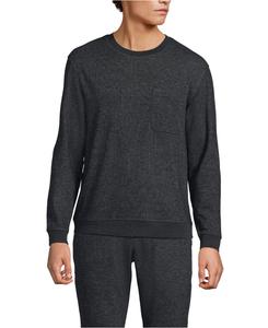 Мужская футболка с длинным рукавом и зачесанными назад рукавами Lands' End, Dark charcoal heather