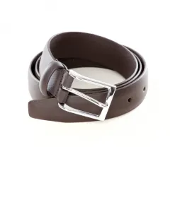 Узкий ремень из темной кожи. Anderson'S, коричневый