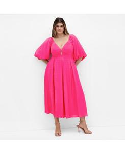 Платье Shae с V-образным вырезом больших размеров CITY CHIC, Hot pink