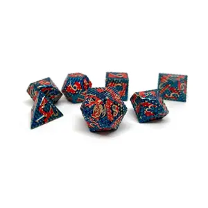 Полигональный набор чешуи дракона — Хаотичный (7), Dice - Metal 7 Piece Poly Sets (Easy Roller Dice)