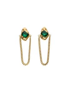 Faina Женские серьги-подвески золотисто-зеленого цвета