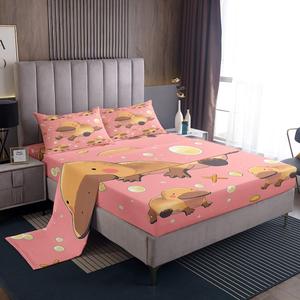 Erosebridal Детский комплект постельного белья Cartoon Platypus с милыми австралийскими животными в морском стиле, розово-желтый, Pink Yellow