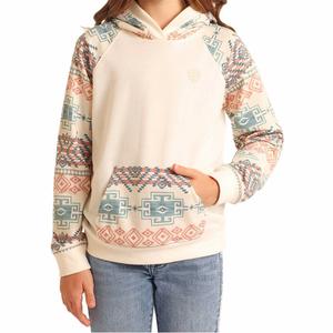 Детская худи с контрастными рукавами в мультиколоре Rock & Roll Cowgirl