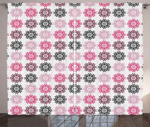 Шторы ABAKUHAUS в деревенском стиле, современный, лаконичный, цветочный, универсальные, для гостиной, ленточное полотно с петлями и крючками, 280 x 225 см, белые и разноцветные Abakuhaus