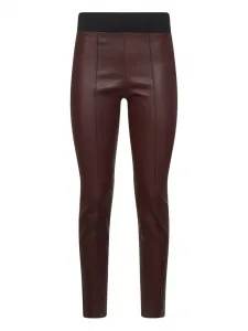 Кожаные брюки без застежки Brunello Cucinelli, красный