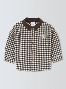 Детская рубашка в клетку John Lewis, Brown